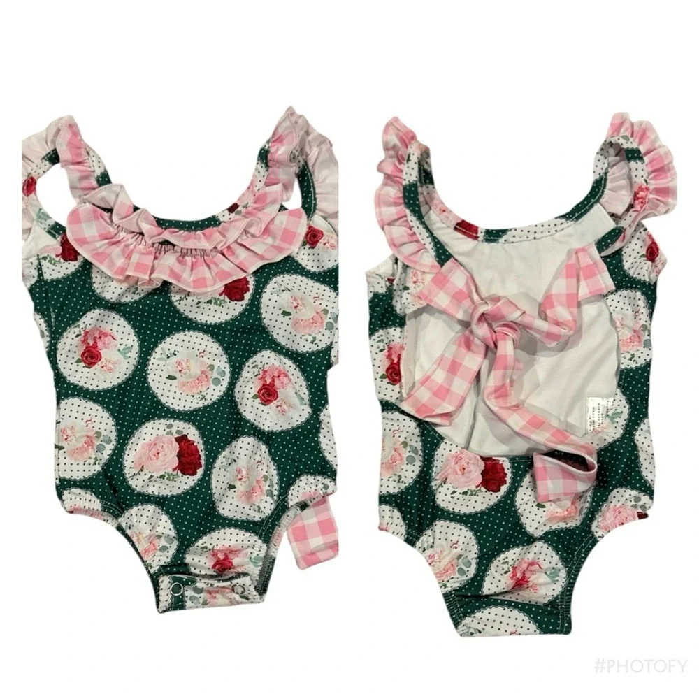Pink and Green Kids‎ Swim One Piece NWOT